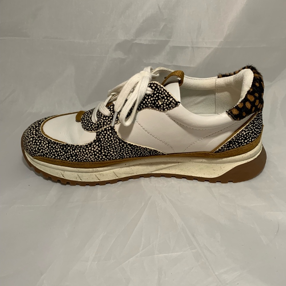 Madewell - Kickoff Trainer Sneakers in Leather and Spot Mix Calf Hair Size 8.5 - Picture 6 of 9